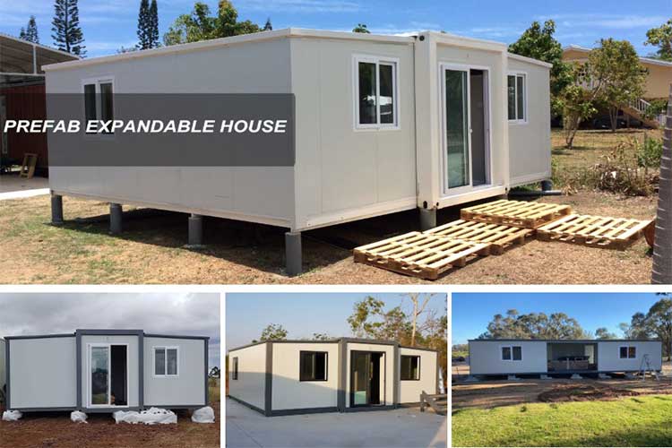 Prefab expandable house with two bedrooms living house