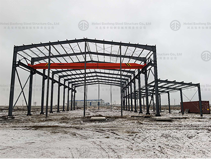 Steel Structure Workshop With Crane Build In Kazakhstan